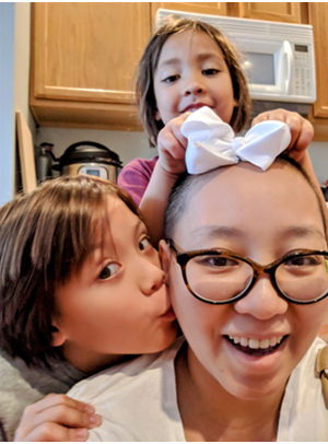 Becky Yu and her two daughters